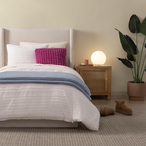 UGG Whitecap Twin Blanket, Soft Cozy Fleece Blanket for Bed, Luxury Fluffy Oversized Throw for Couch, Washable Twin XL Bedding, Dorm Essentials, 66" x 90", Denim Blue UGG