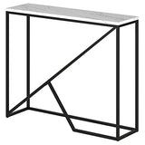 Henn&Hart 36" Wide Console Table with Faux Marble Top in Blackened Bronze, for Home, Living Room, Bedroom, Entertainment Room, Office Henn&Hart