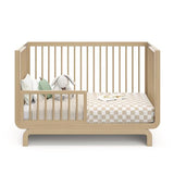 Storkcraft Santorini Deluxe 5-in-1 Convertible Crib with Bonus Toddler Guardrail (Driftwood) – GREENGUARD Gold Certified, Toddler Guardrail Included in Box, Fits Standard Crib Mattress Storkcraft