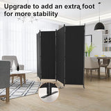 Room Divider, 4 Panel Folding Privacy Screen, 88” Portable Separating with 3 Metal Feet, Partition Room Dividers, Lightweight Freestanding Wall Divider Screen for Office Bedroom Hospital(Black) Phonjoroo