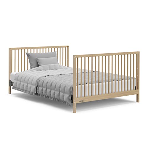 Graco Teddi 5-in-1 Convertible Crib with Drawer (Driftwood) – GREENGUARD Gold Certified, Crib with Drawer Combo, Full-Size Nursery Storage Drawer, Converts to Toddler Bed, Daybed and Full-Size Bed Graco