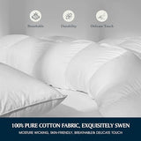 Serta Goose Feather Down Fiber Cotton Comforter Queen Size - 100% Cotton Duvet Insert - Hotel Luxury Hypoallergenic Bedding Comforter Extra Warmth 90 x 90 Inch White Serta