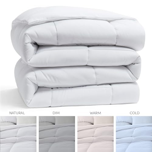 Hearth & Harbor Down Alternative Comforter - All Season Soft Quilted Queen Bed Comforter Duvet Insert with Corner Tabs - Queen Size White Hearth & Harbor