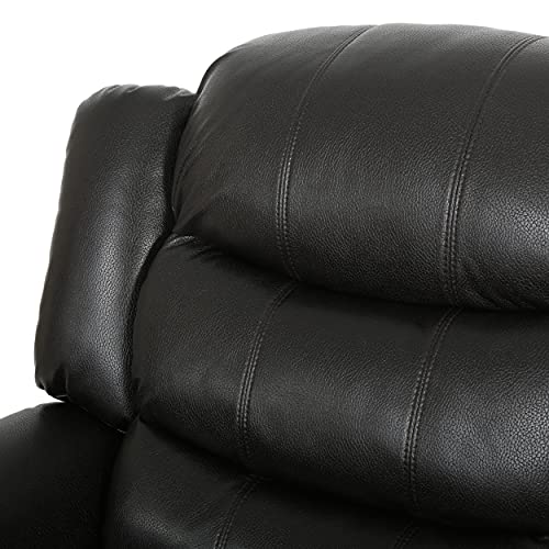 Christopher Knight Home GDFStudio Great Deal Furniture Merit Black Leather Recliner/Glider Chair GDFStudio