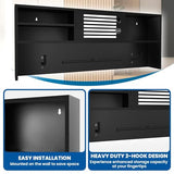 Wall Mounted Police Gear Rack, Police Gear Stand with Lockbox Safe, Tactical Gear Rack Decor with Heavy Duty 2-Hook, Police Gear Cabinet Suitable for Police Station, Homes, Bar WoodArtSupply