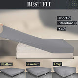 King Size Fitted Sheet Only - 4-Way Stretch Jersey Knit, Cozy T-Shirt Soft, Wrinkle Free, Snug Fit & Stay in Place, No More Slipping Off for Mattress (Deep: 5"-13") - Light Gray, King N&Y HOME