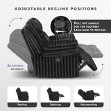 Lexicon Manual Glider Recliner Chair, Corduroy Manual Tab Pull Reclining Chair with Pillow Top Arms, Plush Cushions, Cozy Theater-Style Accent for Living Room/Bedroom, Easy Assembly, Black