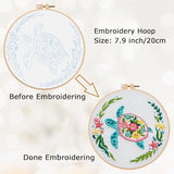 Louise Maelys Sea Turtles Embroidery Kits for Beginners, DIY Cross Stitch Starter Craft Kit for Adults Including Cloth with Pattern, Hoop, Needles Instruction and Threads