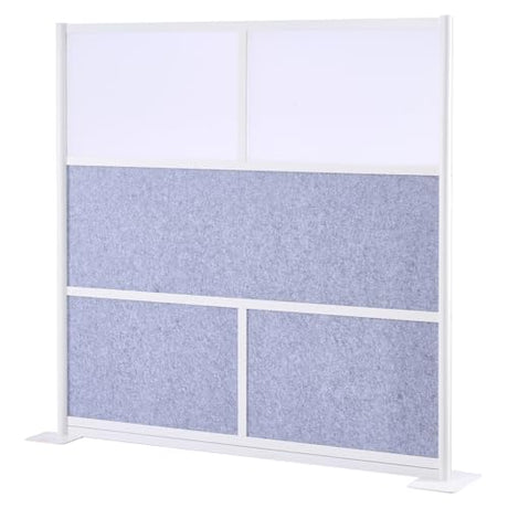 VEVOR Office Divider Privacy Partition, 1-Pack, 70" x 70" Modular Wall Room Divider, PET Workstation Cubicle Partition with Frosted Windows, Freestanding Privacy Panel Wall for Office Library VEVOR
