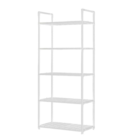 5 Tier Storage Shelves Adjustable Shelving Unit Heavy Duty Storage Rack 66 Lbs Capacity for Kitchen Pantry Closet Bathroom Laundry Garage White Generic