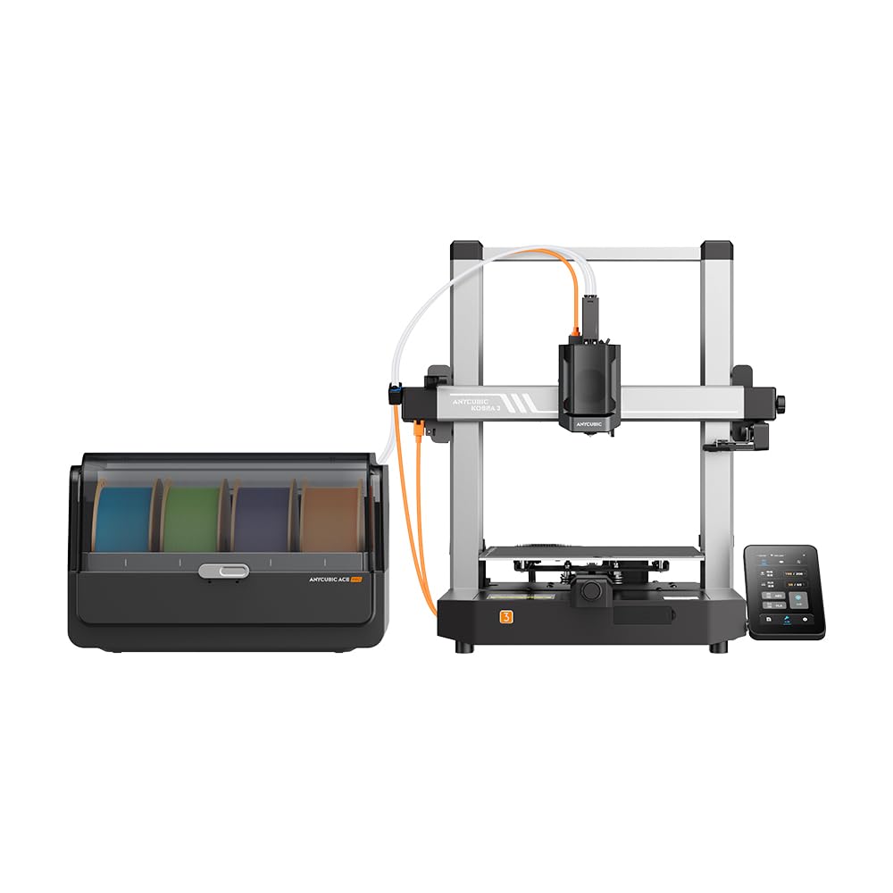 (Bundle Anycubic Kobra 3 Combo) Anycubic ACE Pro - Multi Color 3D Printer Automatically Filament System, Filament Dryer Box and Anycubic Kobra 3 3D Printer, 600mm/s Max High Speed - WoodArtSupply