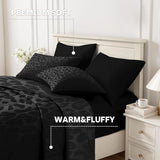 Nesker 7 Pcs Comforter Set King Size, Leopard Print Wild Animal Bedding Set for Kids and Adults, Black Grey African Cheetah Wildlife Bed Sheet Sets with Fitted Sheet 2 Pillowcases & 2 Shams Nesker