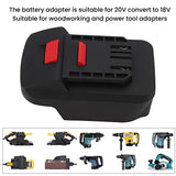 18V to 20V Battery Adapter, Short Circuit, Fits Original Hole, ABS Material, Great Performance, 18V to 20V Battery Converter, Suitable for Woodworking Power Tool Adapter Jeanoko
