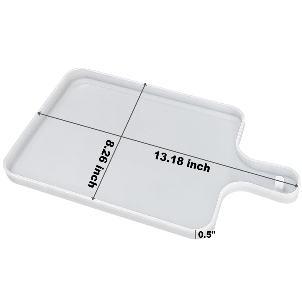 RESINWORLD 13.18'' x 8.26'' x 0.5'' Charcuterie Board Mold, Large Deep Searving Tray Silicone Molds for Epoxy Resin, Cutting Board Mold for Resin, Serving Board Resin Silicone Mold ResinWorld