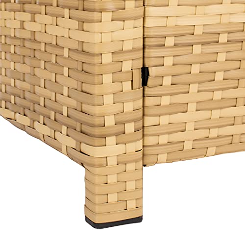 SAFAVIEH Outdoor Collection Vellor Natural/White Cushion 4-Piece Conversation Patio Set PAT7516D Safavieh