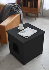 zoovilla Kitty Litter Cabinet – Hidden Litter Box Furniture, Black For house-cats zoovilla