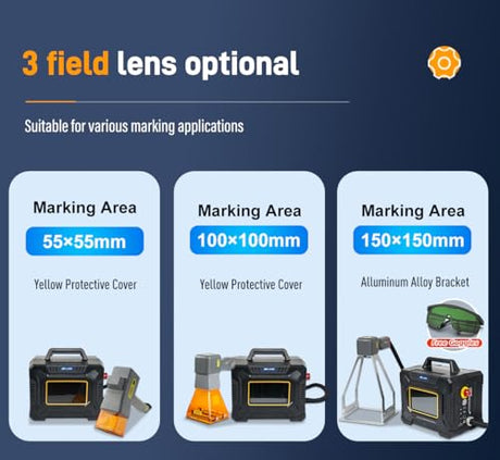 WTTTOOLS Handheld Fiber Laser Engraver 60W Laser Marking Machine MAX Portable Laser Marker Laser Engraving Machine with 150*150mm Lens Battery/AC Dual Power for Metal Non-Metal Material Class 1 0.39mW WTTTOOLS
