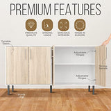 EconoHome Wood Buffet Cabinet with storage, Sideboard Cabinet with 4 Doors, Credenza for Living Room, can be used in The Office, Kitchen, Dining Room, Bedroom, as a TV Stand or Cupboard Console Table EconoHome