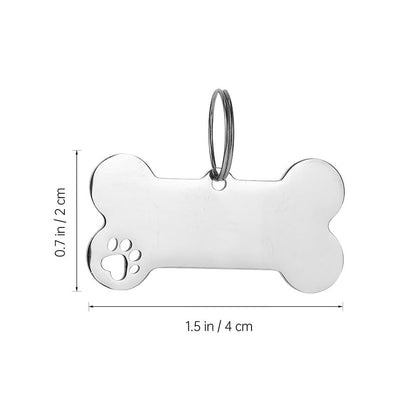 POPETPOP Pet Id Tags 18 pcs pet Dog tag Custom Tags Metal Blank pet tag Sublimation pet tag cat Name Label Tags Dog Collar Tags Dog ID Tag Sublimation Blank cat Tags Bone Stainless Steel