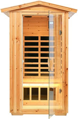 newlylife 1-Person Outdoor Far Infrared Sauna - All-Weather Durability from -10℉ to 149℉, Low EMF, Home Chromotherapy System, Bluetooth Speaker newlylife