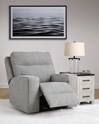 Signature Design by Ashley Biscoe Contemporary UV Resistant Durable Power Recliner with USB Port, Adjustable Headrest and Track Arms, Gray Signature Design by Ashley