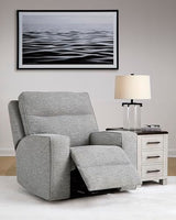Signature Design by Ashley Biscoe Contemporary UV Resistant Durable Power Recliner with USB Port, Adjustable Headrest and Track Arms, Gray Signature Design by Ashley
