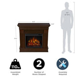 Real Flame Chateau 41” Electric Fireplace with Mantel for Living Room or Bedroom, Replaceable Fireplace Insert Heater, Realistic Log and Flame Effect, Remote Control, Timer Real Flame