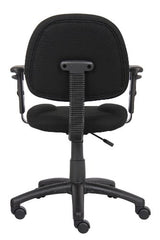 Boss Office Products B316-BK Perfect Posture Delux Fabric Task Chair with Adjustable Arms in Black, Low-Back Boss Office Products