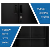 BESFUR Metal Storage Cabinet, 87 Inch Tall Locking Storage Cabinets with Top Cabinet Large Garage Storage Cabinet with Adjustable Shelves and Locking Doors for Office, Utility Room, Black BESFUR