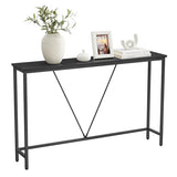 VASAGLE Console Sofa Table, Narrow Entryway Table, for Living Room, Bedroom, Easy Assembly, Charcoal Gray and Ink Black ULNT020B04 VASAGLE