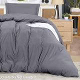 Utopia Bedding Duvet Cover Twin Size - 2 Piece with Zipper Closure - 1 Comforter Cover 68X90 Inches & 1 Pillow Sham 20X26 Inches (Grey) Comforter Not Included Utopia Bedding