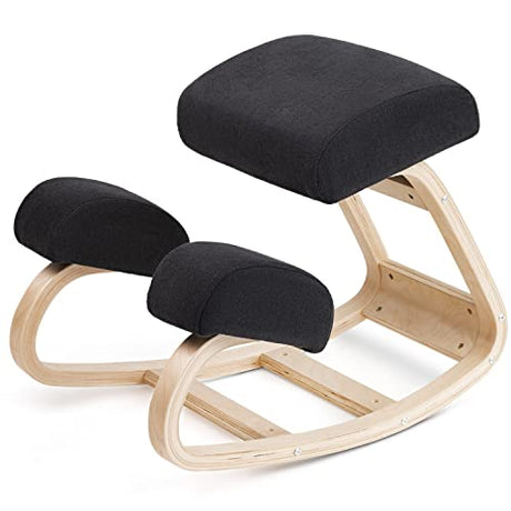 Luxton Home Ergonomic Kneeling Chair with Extra Padding - Posture Support Comfortable Desk Chair - Angled Rocking Stool & Balancing Seat - Natural Relief for Neck or Back Pain (with Extra Padding) Luxton Home