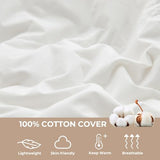 ROSE FEATHER Toddler/Travel/Crib Goose Down Comforter Duvet/Blanket Multifunctional,100% Organic Cotton & Washable Unisex Kids,All Season,White 47x60 ROSE FEATHER