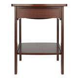 Winsome 22 x 18 x 18-Inch Wood Curved End Table/Night Stand With One Drawer, Brown (94918) Winsome