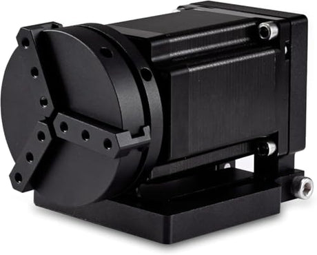Monport D70 Rotary Axis Attachment for Fiber Laser Engravers, 70mm Rotating Shaft with 3 Jaw Rotary Chuck Stepper Motor, Laser Marking Machine Rotary Tool Accessory Kit for Ring Bracelet Bottle More Monport