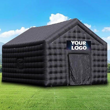 Large Inflatable Night Club Party Tent for Aldult 26FT, Black Oxford Inflatable Building with Blower&Disco Lights, Blow up Large Space Outdoor Events for Birthday, Nightclub, Business(26x20x16ft) BoldBlur