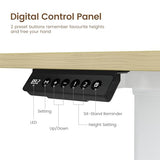 Rolanstar L Shaped Standing Desk with Keyboard Tray, Height Adjustable Corner Desk with LED Light & Power Outlet, Electric Sit Stand Computer Desk with Monitor Stand, Beige Rolanstar