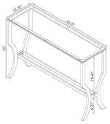 Coaster Home Furnishings - Saide - Metal and Glass - 43.5-Inch Rectangular Contempandary Table with Clear Tempered Glass Top - Entryway, Living Room, and Hallway - Chrome - 720339 Coaster Fine Furniture