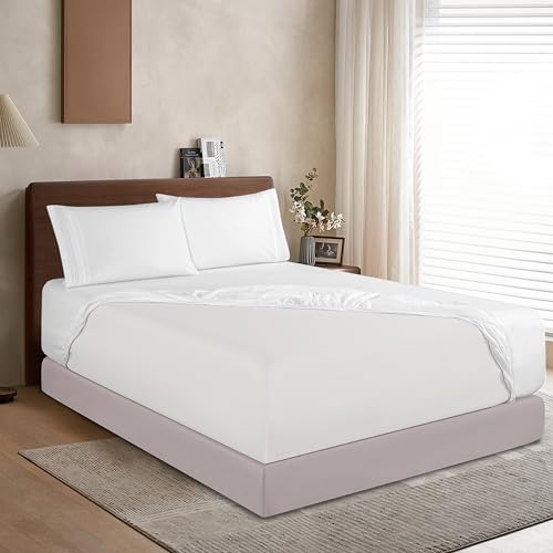 Elegant Comfort 1500 Premium Hotel Quality 18-24 Inches Deep - Extra Deep Pocket Single Fitted Sheet for High Mattress, Luxury and Softest, Smart Pocket - Wrinkle Free, King, White Elegant Comfort