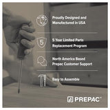 Prepac Ark 78" Tall 5-Tier Arched Bookcase, Black Oak with Oak Finish Interior, Modern Storage Accent Bookshelf with 3 Adjustable Shelves for Home, Office, Living Room, Bedroom Prepac