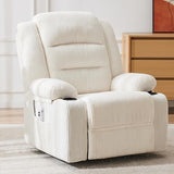 Hicosit Power Pushback Recliner with Cup Holders, Electric Recliner Chair for Adults, Reclining Chair with Side Pocket for Living Room (1, Stripe White)
