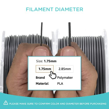 Polymaker ABS Filament 1.75mm Black, ABS 3D Printer Filament 1.75mm Heat Resistant 1kg - PolyLite ABS 3D Printing Filament 1.75mm, Strong & Durable, Dimensional Accuracy +/- 0.03mm Polymaker