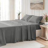 USXIBEI King Size 4 Piece Sheet Set - Comfy Breathable & Cooling Bed Sheets Set, Soft and Wrinkle Free, Deep Pockets, Easy & Secure Fit, Hotel Luxury Bedding for Women, Men - Oeko-Tex - Dark Grey USXIBEI