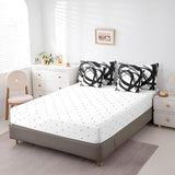 7Pcs Black and White Abstarct Bed in A Bag Full for Adult Women Men, Geometric Striped Comforter Set for Minimalists,Graffiti Aesthetic Lines Bedding Set,Contemporary Boho Modern Bed Sheets Erosebridal