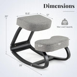 Giantex Ergonomic Kneeling Chair, Rocking Posture Chair with Padded Cushion, Knee Chair for Back Neck Pain Relief, Wooden Kneeling Desk Chair for Home Office Giantex