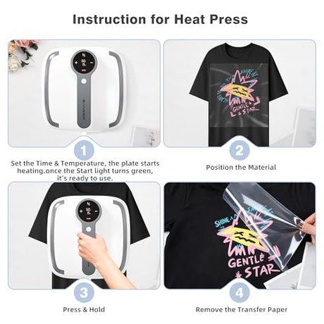 KEINVE 10"x10" Heat Press Machine for T-Shirts, Fast Heating with Timer & Auto Shut-Off, DIY Iron-On Transfer Press for Clothes & Bags - Purple 2026 Update KEINVE