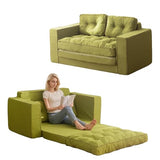 YOSHOOT Loveseat Sleeper Sofa,55" Convertible Sofa Bed Couch Futon Couches for Living Room,3-in-1 Pull Out Floor Couch with Backrest and Pillows, Green YOSHOOT