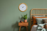 Bulova C5005 Wooden Atomic Analog Wall Clock | Automatically Sets Time | Large Roman Numerals | Battery Operated | Traditional Design Bulova