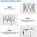 Oneofics Pop Up Canopy, 10x10 FT Instant Outdoor Canopy Tent with Carrying Bag, 3 Adjustable Heights - Portable for Outdoor Activities Oneofics
