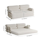 homary Velvet Futon Sofa Bed, 81" Convertible Sleeper Couch with Detachable Bolster Pillows, Stainless Steel Legs, Modern 3-Seater Sofa for Living Room, Apartment & Small Spaces (White) homary